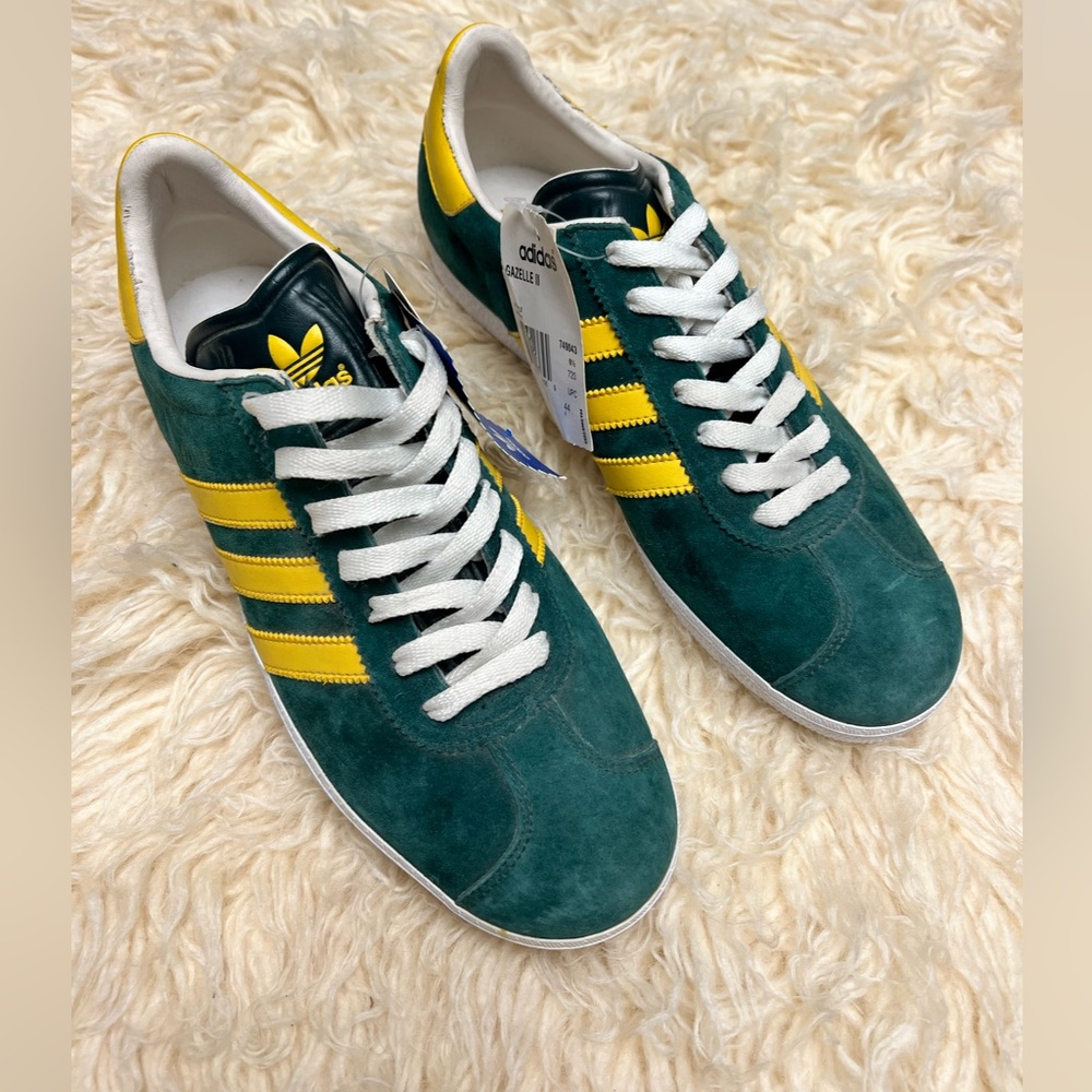 Rare - Vintage 2005 DS Adidas Gazelle II Sz.10/44 Green/Yellow W/Tags